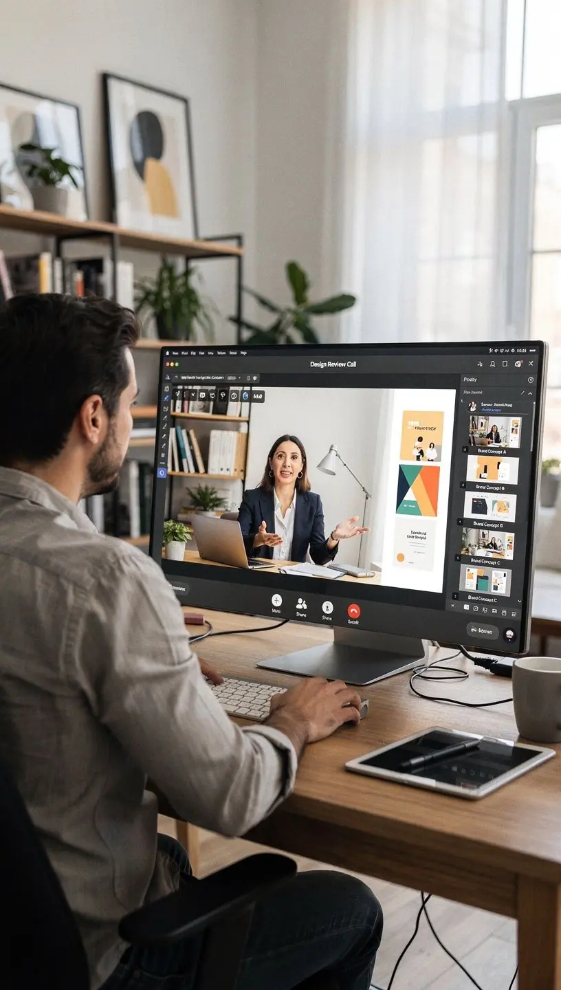 Team collaborating online using digital tools for teamwork